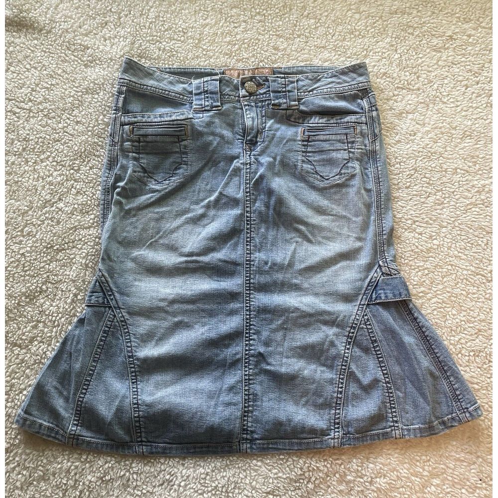 Candie's‎ denim blue flared midi skirt size 3 Juniors